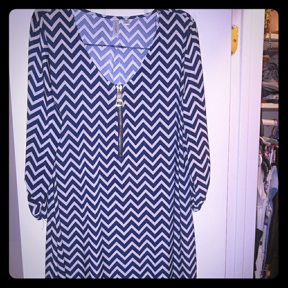 New Navy blue & cream dress